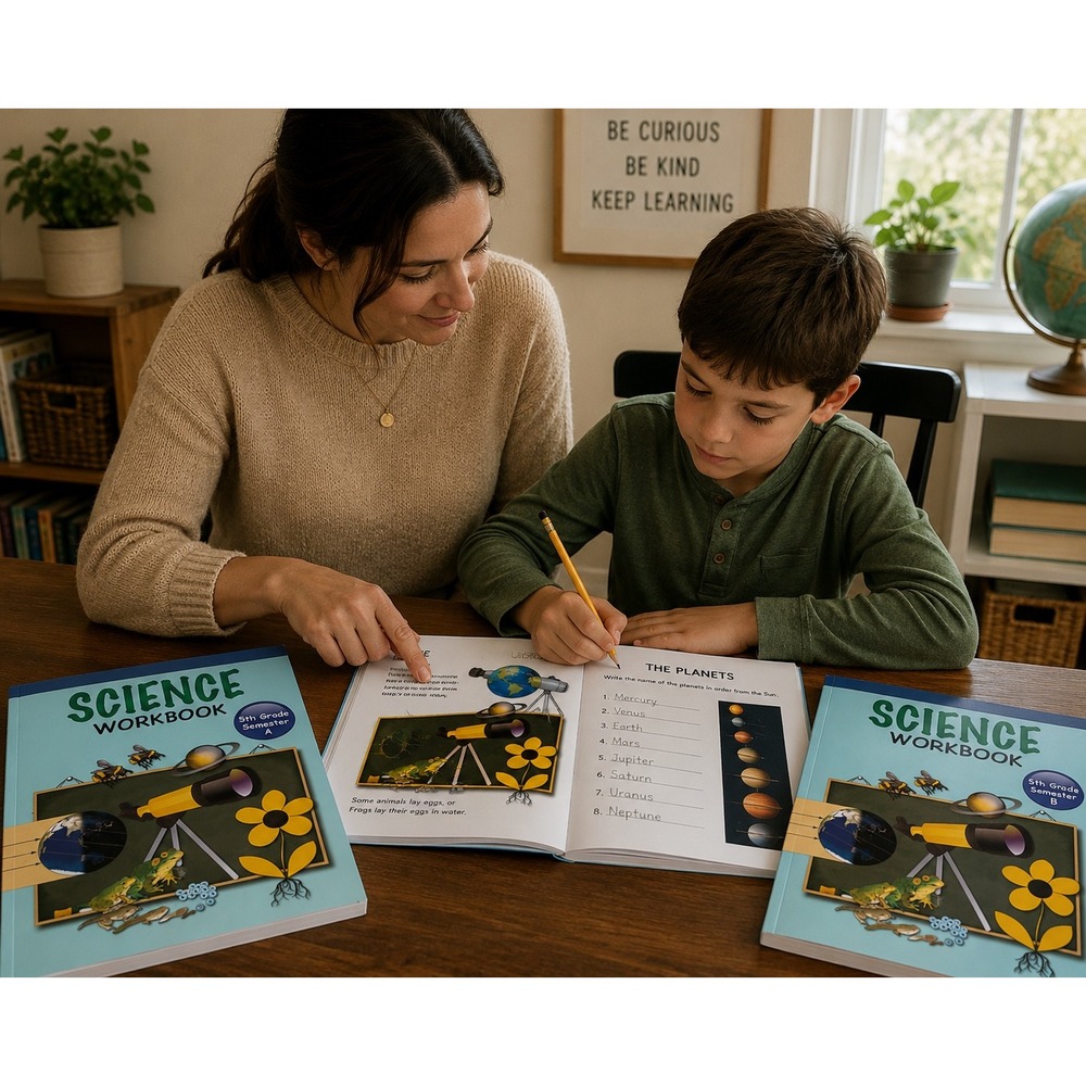 Accelerate Education 5th Grade Science‎ Workbook Set Semester A & B 2020 New